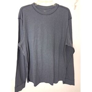Y2K Gap Mens XL Waffle Knit Thermal Blue Long‎ Sleeve Shirt Indie Grunge Skater
